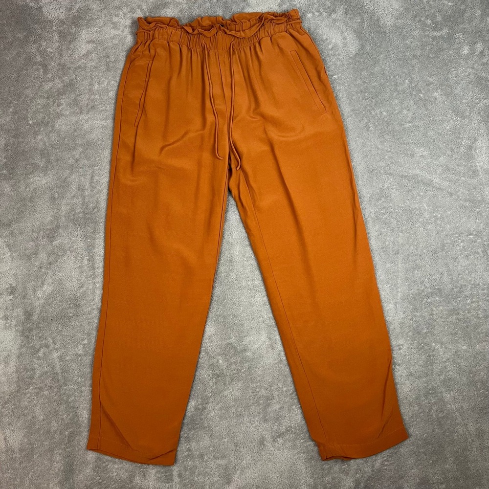 Eileen‎ Fisher Tencel Viscose Crepe Pants Womens XS Orange Sustainable